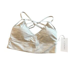 NWT Ethona Strappy Sports Bra Heather Gray and Sage Size L